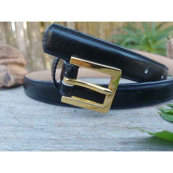 Vintage Womens Black Leather Belt By Partners Size Large - Picture 6 of 10